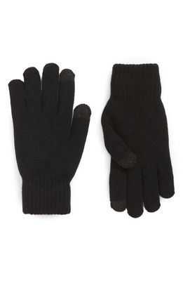 Nordstrom Fleece Lined Knit Gloves in Black