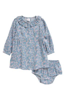 Nordstrom Floral Ruffle Long Sleeve Dress & Bloomers Set in Blue Ice Fairytale Floral