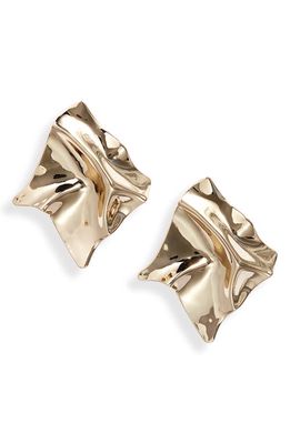 Nordstrom Folded Square Stud Earrings in Gold