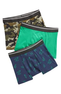 Nordstrom Kids' Assorted 3-Pack Stretch Cotton Boxer Briefs in Bolt- Camo Pack