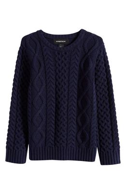 Nordstrom Kids' Cable Cotton Blend Sweater in Navy Peacoat