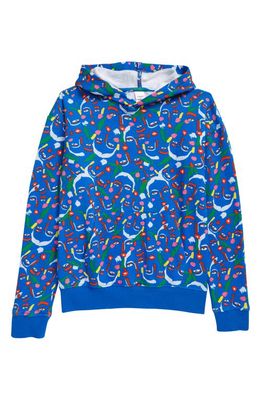 Nordstrom Kids' Cristina Martinez Kids' Pullover French Terry Hoodie in Blue P Blossom Expression