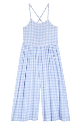 Nordstrom Kids' Easy Sleeveless Jumpsuit in Blue Feather Gingham