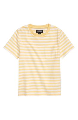 Nordstrom Kids' Everyday Cotton Pocket T-Shirt in Yellow Cloud- White Stripe