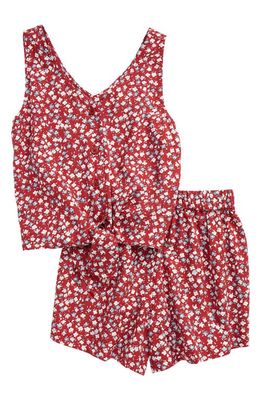 Nordstrom Kids' Everyday Tank & Shorts Set in Red Brick Floral Meadow