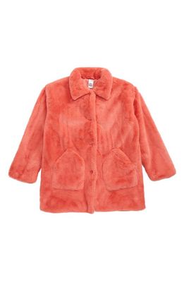 Nordstrom Kids' Faux Fur Coat in Pink Lantana