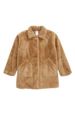 Nordstrom Kids' Faux Fur Coat in Tan Stock