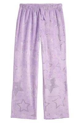 Nordstrom Kids' Fleece Pajama Pants in Purple Betta- Silver Foil Star
