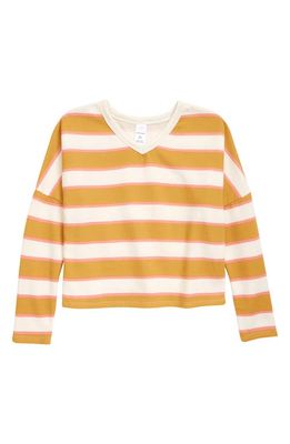 Nordstrom Kids' Fleece T-Shirt in Yellow Myth Stripe