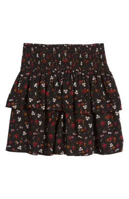 Nordstrom Kids' Floral Tiered Skirt in Black Gretchen Floral