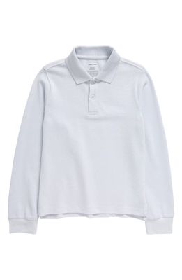 Nordstrom Kids' Long Sleeve Piqué Polo in Blue Ice