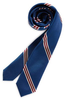 Nordstrom Kids' Luke Stripe Silk Blend Tie in Blue Luke Open Stripe