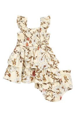 Nordstrom Kids' Matching Family Moments Floral Smocked Dress & Bloomers in Yellow Frost Boho Blooms