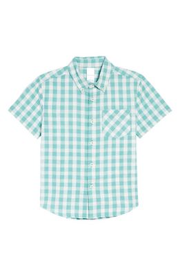 Nordstrom Kids' Matching Family Moments Gingham Button-Down Top in Green Wasabi Gingham