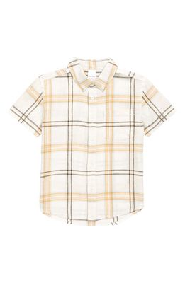 Nordstrom Kids' Matching Family Moments Plaid Button-Down Shirt in Ivory Cloud Louis Plaid