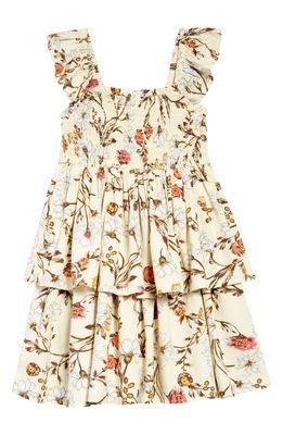 Nordstrom Kids' Matching Family Moments Smocked Tiered Dress in Yellow Frost Boho Blooms