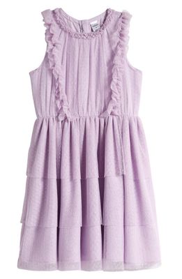 Nordstrom Kids' Mesh Ruffle Dress in Purple Petal