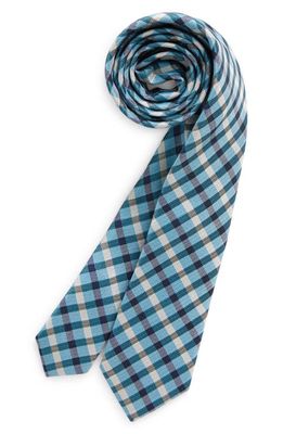 Nordstrom Kids' Palo Alto Check Silk Blend Neck Tie in Blue Ocean Palo Alto Check