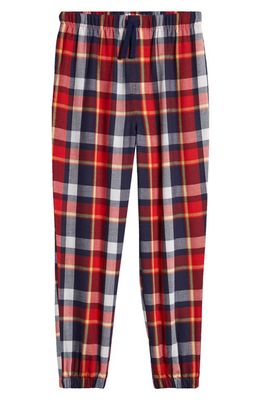 Nordstrom Kids' Plaid Flannel Joggers in Red Fiery Dillon Plaid