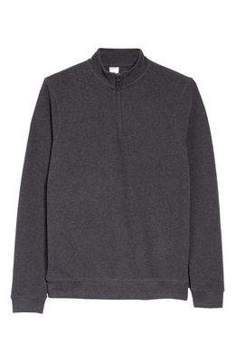 Nordstrom Kids' Quarter Zip Cotton Sweatshirt in Grey Dark Charcoal Heather