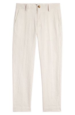 Nordstrom Kids' Seersucker Dress Pants in Beige Hummus Pin Stripe