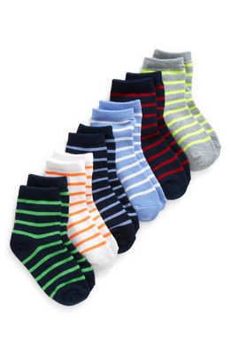 Nordstrom Kids' Six Pack Quarter Socks in Multi Stripe Pack