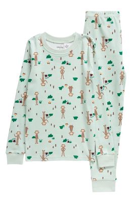 Nordstrom Kids' Slumberkins Fitted Cotton Pajamas in Green Radiant Bigfoot