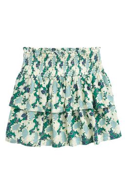 Nordstrom Kids' Smocked Skirt in Green Verdant Cottage Floral