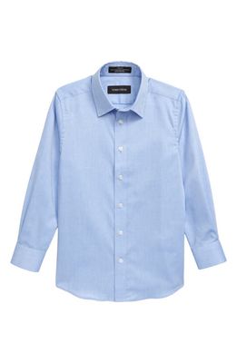 Nordstrom Kids' Solid Cotton Button-Up Shirt in Blue Azurite