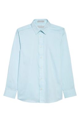 Nordstrom Kids' Solid Cotton Button-Up Shirt in Blue Resort