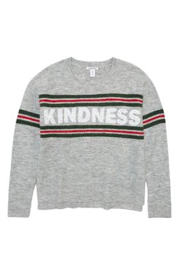 Nordstrom Kids' Sparkle Sweater in Grey Heather Sparkle Kindness