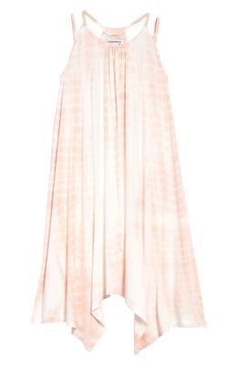 Nordstrom Kids' Stripe Sleeveless Handkerchief Hem Dress in Pink Lotus Tie Dye