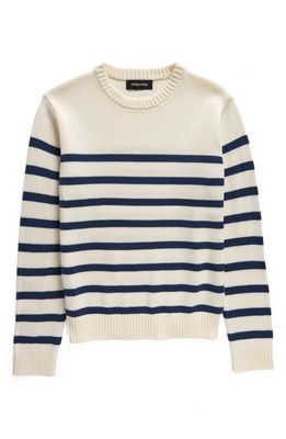 Nordstrom Kids' Stripe Sweater in Ivory- Navy Denim Stripe
