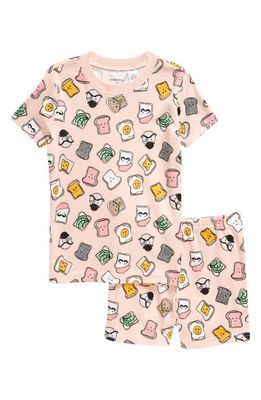 Nordstrom Kids' Toast Two-Piece Fitted Cotton Short Pajamas in Pink English Funny Toasts