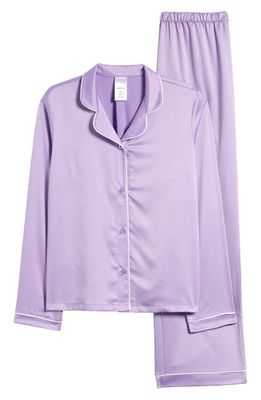 Nordstrom Kids' Two-Piece Satin Pajamas in Purple Betta