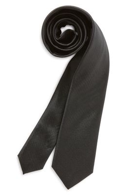 Nordstrom Kids' Ugo Solid Satin Tie in Black Ugo Satin