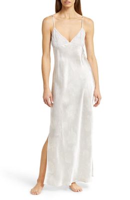 Nordstrom Lace Trim Washable Silk Nightgown in Grey Fog Bridal Blooms