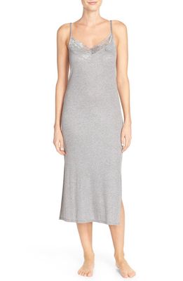 Nordstrom Lingerie Ribbed Jersey Chemise in Grey Steel Heather