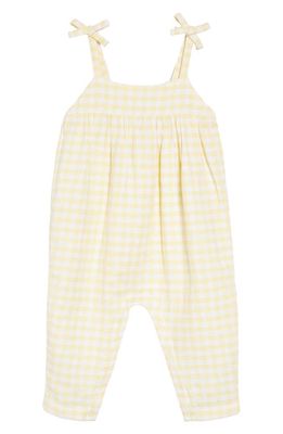 Nordstrom Live to Play Organic Cotton Romper in Yellow French Gingham