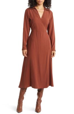 Nordstrom Long Sleeve A-Line Dress in Rust Henna