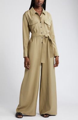 Nordstrom Long Sleeve Utility Jumpsuit in Olive