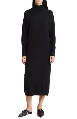 Nordstrom Long Sleeve Wool & Cashmere Sweater Dress in Black