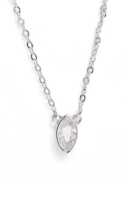 Nordstrom Marquise Pendant Necklace in Clear- Silver