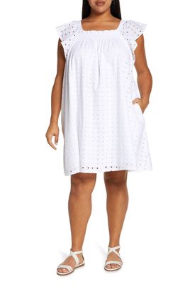Nordstrom Matching Family Moments Broderie Angalise Cotton Dress in White