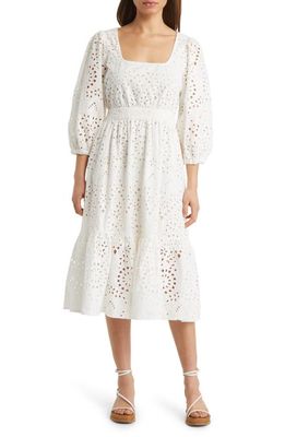 Nordstrom Matching Family Moments Broderie Anglaise Tiered Dress in Ivory Cloud