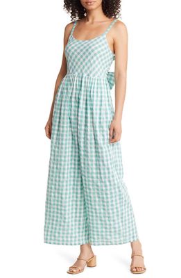 Nordstrom Matching Family Moments Cotton Gingham Jumpsuit in Green Wasabi Gingham