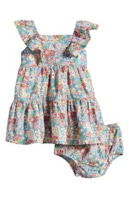 Nordstrom Matching Family Moments Floral Flutter Sleeve Dress & Bloomers Set in Blue Fair Wildflowers
