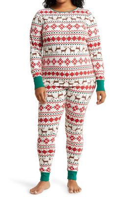 Nordstrom Matching Family Moments Print Tight Fit Pajamas in Ivory Egret Fairisle Dream