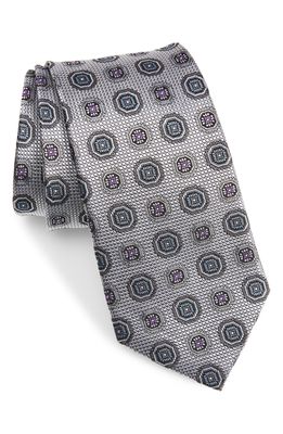 Nordstrom Medallion Silk Tie in Silver