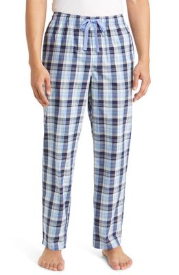 Nordstrom Men's Poplin Pajama Pants in Blue Robbia Americana Plaid